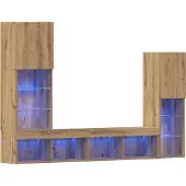 Syfax TV-kast 4 pcs artisanaal eikenkleurig Bewerkt hout