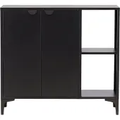 Ebuy24 Piring dressoir 2 deuren, 2 planken zwart.