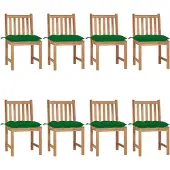 Syfax Tuinstoelen 8 st met kussens massief teakhout