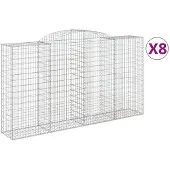 vidaXL Schanskorven 8 st gewelfd 300x50x160/180 cm ijzer