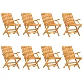 Syfax Opklapbare stoelen, 8 stuks, 61x67x90 cm, massief teakhout