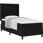 vidaXL Boxspring bed met kussen met hoofdeinde Zwart 200 x 100 cm Stof
