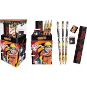 Joy toy Shippuden Pennenhouder met Schrijfwaren – 6-delig – 3 Potloden, Gum, Slijper & Liniaal