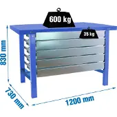 Simonwork (bancos De Trabajo) Bt6 5box Werkbank 830x1200x730 Mm