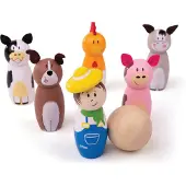 Bigjigs Spel - Bowlen - Boerderij - 8cm hoog