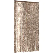 vidaXL Vliegengordijn 100x230 cm chenille beige en donkerbruin