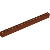 LEGO 50 stuks 2465 steen/blok 1x16, basisstenen, 50 stuks, roodbruin