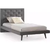 AEA Bettgestelle Bettrahmen Bett 120 cm Kinderbett Jugendbett Stoff Grau