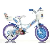 Dino Bikes Kinderfiets Snow Queen sneeuwkoningin met zijwieltjes, mand en poppenzitje