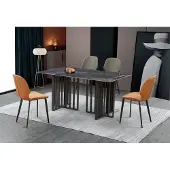 AEA Luxus Esstisch Edelstahl Marmor Imitation Stein Tisch Esszimmer 180x90cm