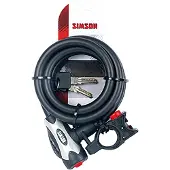 Simson 5320840, kabelslot, zwart, staal, met sleutel, 135 mm, platine