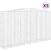 vidaXL Schanskorven 5 st gewelfd 400x50x220/240 cm ijzer
