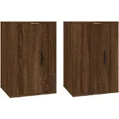 Syfax Tv-wandmeubels 2 st 40x34,5x60 cm bruin eikenkleur