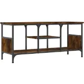 vidaXL Tv-meubel 100x35x45 cm bewerkt hout en ijzer gerookt eikenkleur