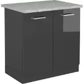 Vicco R-Line Wastafelkast – 80 cm WB Marmer Antraciet Hoogglans
