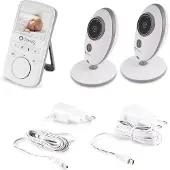 Lionelo Babyline 5.1 Premium Babyfoon – 2 Camera’s – Bereik tot 300 m – Nachtzicht – VOX Functie – 2-Weg Audio – Temperatuursensor – 20 Uur Batterijduur – 2,4” Display – 8 Slaapliedjes & Alarmfunctie