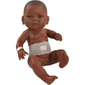 Paola Reina Babypop Donker Jongen Met Navelband In Zak 45Cm (lengte: 41-50 cm)