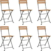 Syfax Klapstoelen 6 stuks van massief teakhout en staal