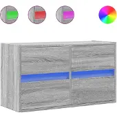 vidaXL Tv-wandmeubel met LED 80x31x45 cm grijs sonoma eikenkleurig