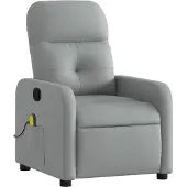 vidaXL Massagestoel verstelbaar stof lichtgrijs