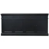 Ebuy24 Zwart antiek patiné dressoir Mozart 4deurs.