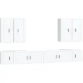 Syfax 8-delige Tv-meubelset bewerkt hout wit