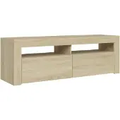 Sonstiges Tv-meubel met LED-verlichting 120x35x40 cm sonoma eikenkleurig