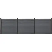 Neu.holz HKC Schuttingpaneel met palen grijs 165x466 cm