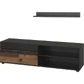 Vicco Berno Lowboard & plank – met 1 klep Zwart/Aldstyle