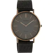 Oozoo Vintage series - Bruine horloge met titanium metalen mesh armband - C20139 - Ø40
