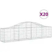 vidaXL Schanskorven 20 st gewelfd 200x30x40/60 cm gegalvaniseerd ijzer