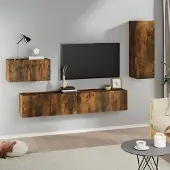 Prolenta Maison Exclusive - 4-delige TV-meubelset, rook-eikenfineer