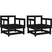 vidaXL Tuinstoelen 2 st massief grenenhout zwart