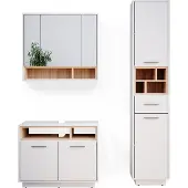 Vicco Badkamermeubel set Beatrice, Wit, 3-delig