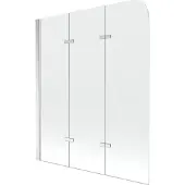 Mexen Felix badwand 3-delig 120 x 140 , transparant, chroom - 890-120-003-01-00