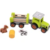 Jouéco Houten speelgoedtractor met accessoires - Joueco - vanaf 18 maanden