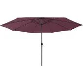 Syfax Parasol met LED-verlichting 400 cm bordeauxrood