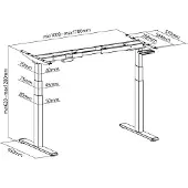 Logilink Professional Elektrisch verstelbaar bureauframe, 2 motoren, 620–1280 mm, zwart