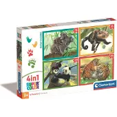 Clementoni - Kinderpuzzel 4 in 1 - Baby Dieren - Puzzels vanaf 3 jaar