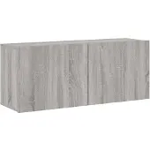 vidaXL Tv-meubel wandgemonteerd 100x30x41 cm grijs sonoma eikenkleurig