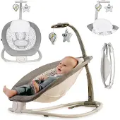 Lionelo Pascal - Baby Wipstoel & Bouncer - met Zachte Trillingen - 12 Melodieën - Verstelbare Rugleuning - Speelboog met Speelgoed - 5-Puntsgordel - Compact Opvouwbaar - Wipstoeltje - Schommelstoel