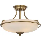 QUOIZEL Plafondlamp Griffin, dimbaar, brons / oud-messing, Woon-/ Eetkamer, metaal, Antiek, plafondlamp