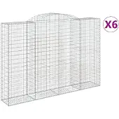 vidaXL Schanskorven 6 st gewelfd 300x50x200/220 cm ijzer