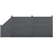 Neu.holz HKC Schuttingpanelen set vierkant/schuin 183x451cm grijs
