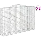vidaXL Schanskorven 8 st gewelfd 300x50x200/220 cm ijzer