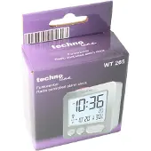 Technoline WT 265 - Wekker - Digitaaal - Radiogestuurde tijdsaanduiding - Datumaanduiding - 7 talen - Binnentemperatuur - Alarm - Snooze - Achtergrondverlichting - Zwart