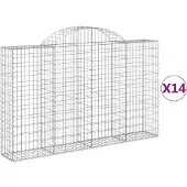 vidaXL Schanskorven 14 st gewelfd 200x30x120/140 cm ijzer