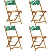 vidaXL Tuinstoelen 4 st inklapbaar stof en massief hout groen