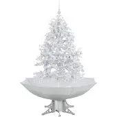 vidaXL Kerstboom sneeuwend met paraplubasis 140 cm wit