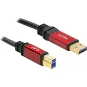 DeLOCK 82758 USB-kabel USB 3.2 Gen1 USB-A stekker, USB-B stekker 3.00 m Rood, Zwart Vergulde steekcontacten, UL gecertificeerd